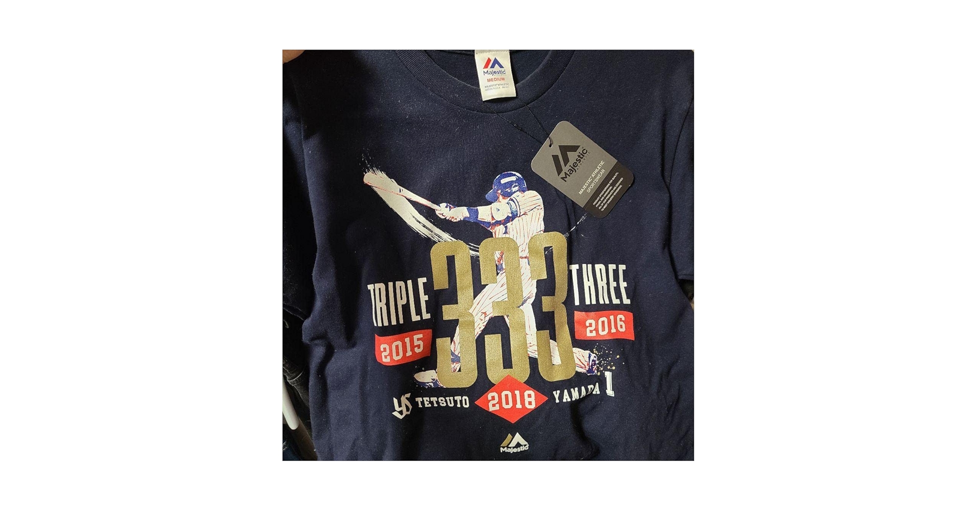 ヤクルト　山田哲人　トリプルスリー　ユニフォーム　Mサイズ　新品 トリプルスリーといえばこの男！【山田哲人】のプロコレクション